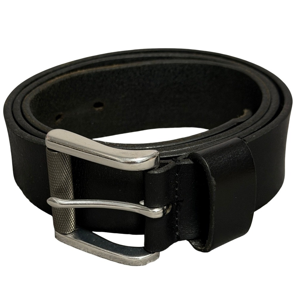 1901 Nordstrom Belt Mens 38 Black Leather Roller Buckle Classic Casual Dress